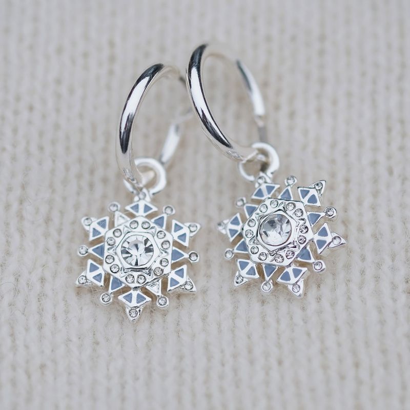 A&C - Øreringer med charm Snowflake - S