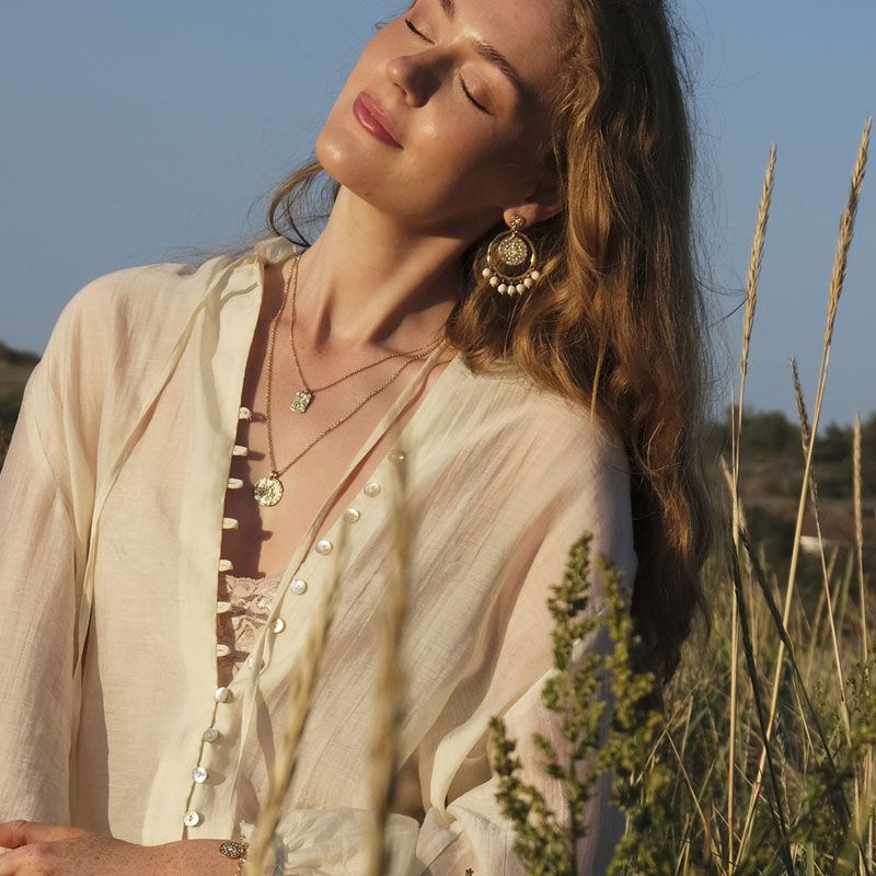 A&C - Solstice store bohemske øredobber - G