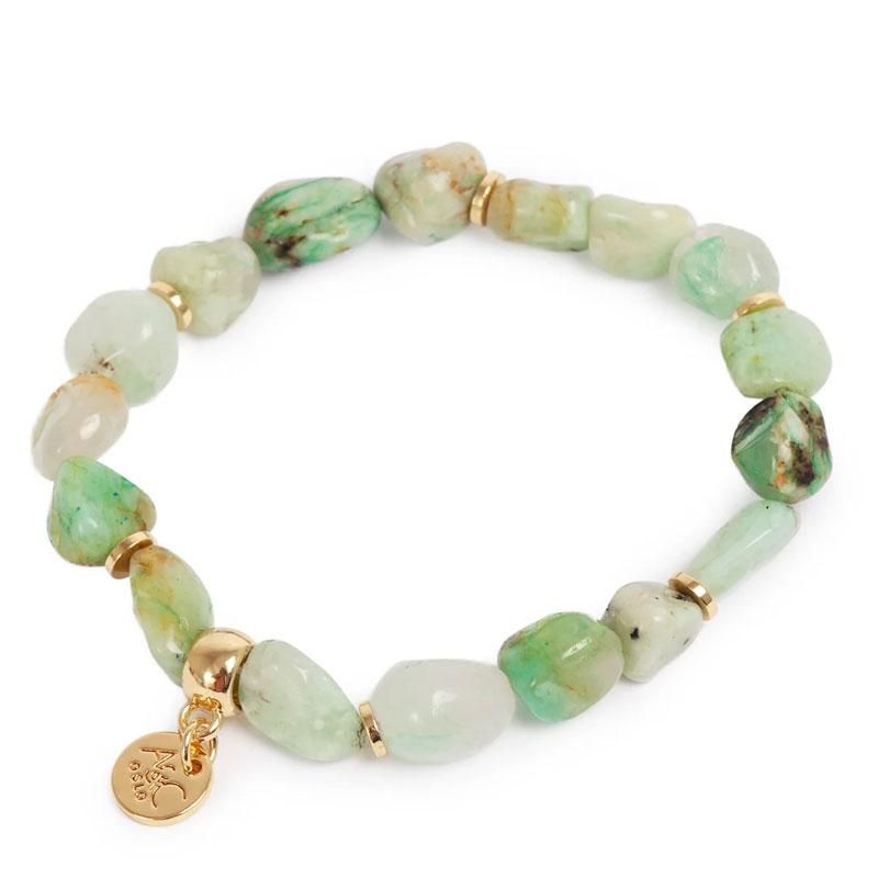 A&C - Wild Nature armbånd med lysegrønne stener