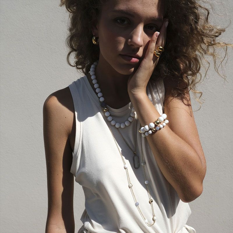 A&c - White Dreams øreringer - Emaljert