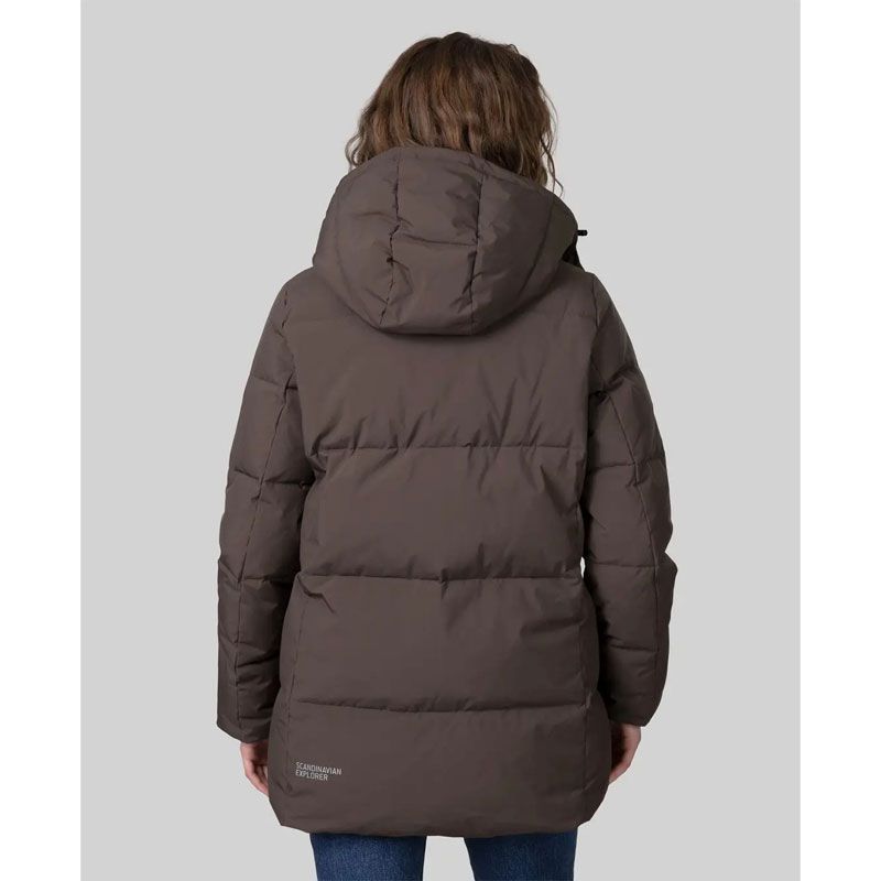 Scand. Ex. - Dunjakke vinter mid lang dame - Mørk brun