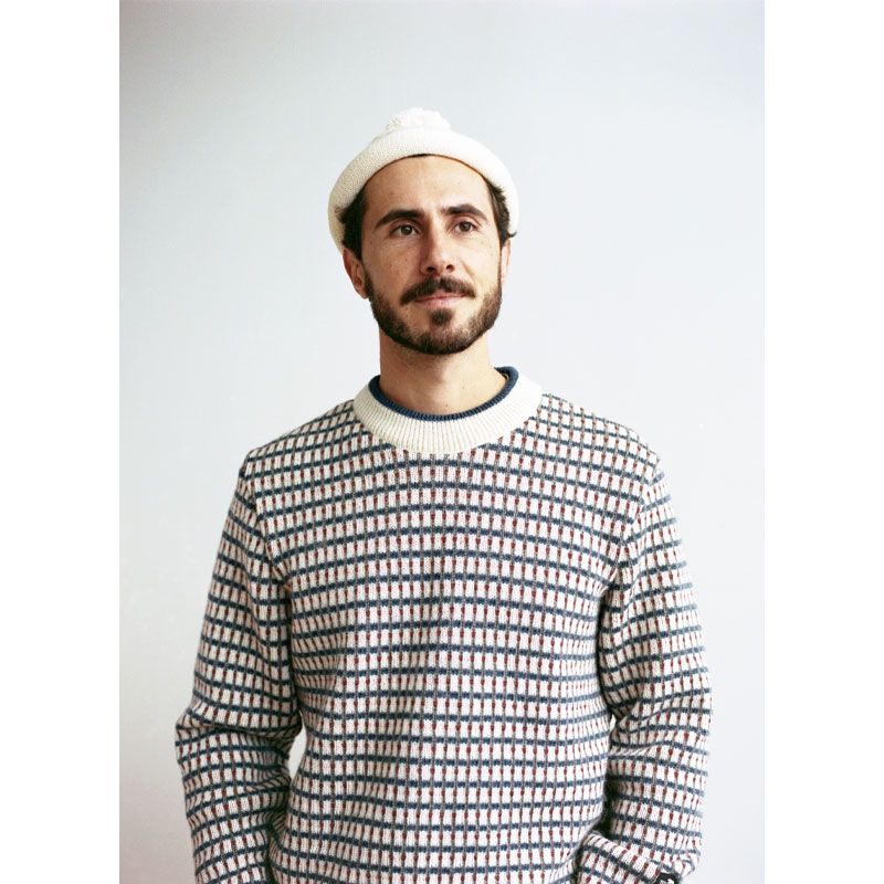 Norlender - Hammerfest genser - Offwhite/blå