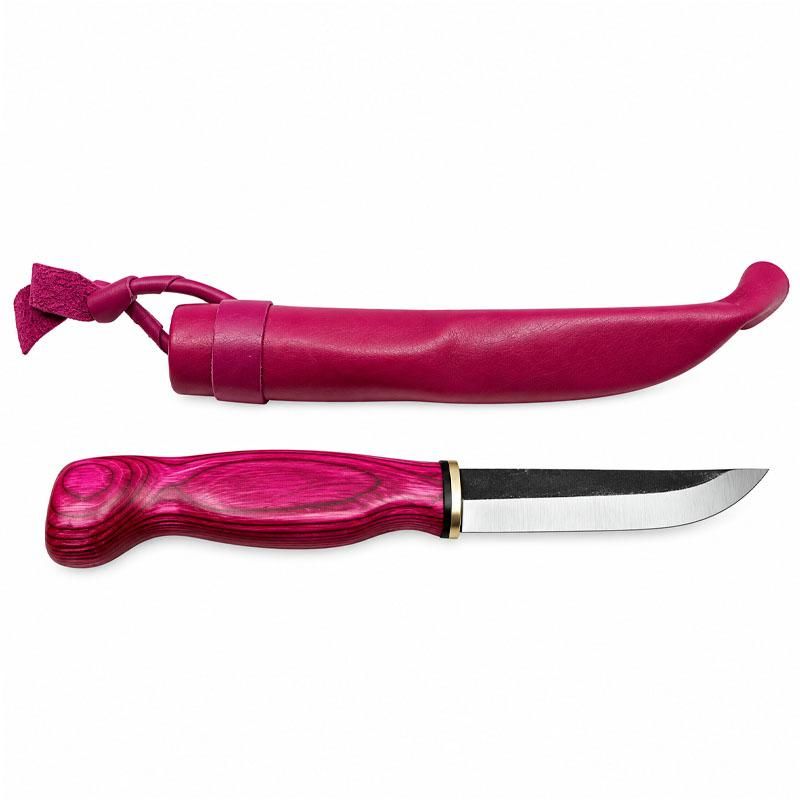 Wood Jewel - Kniv i masurbjørk rosa 9.2 cm