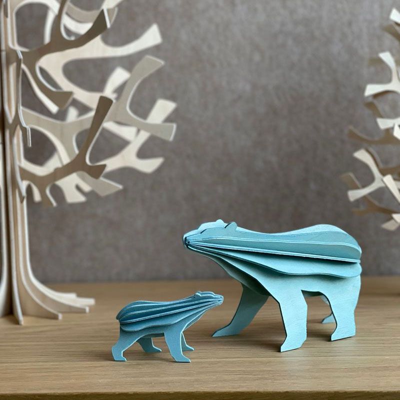 Lovi - Isbjørn 15 cm - Light Blue