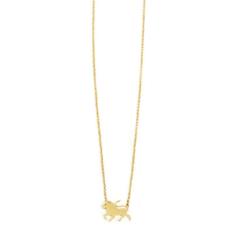 A&C - Kort kjede Zodiacs - Løven - Steel 14K