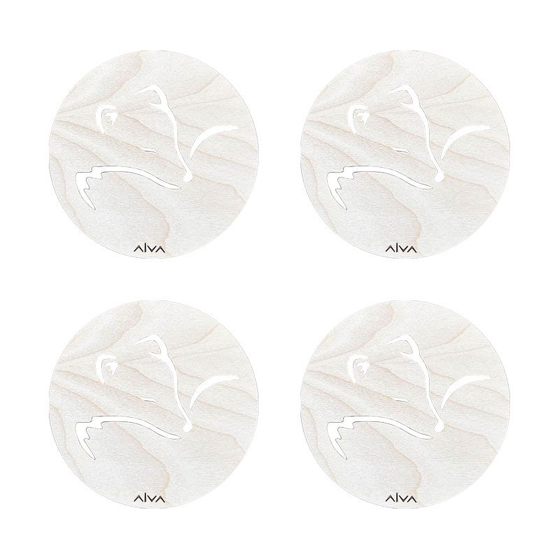 Alva - Brikker 4-pk - Fjellrev hvit