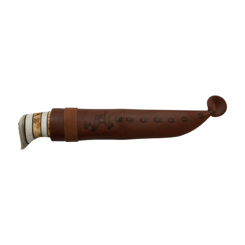 Wood Jewel - Kniv med skaft av reinhorn og masurbjørk