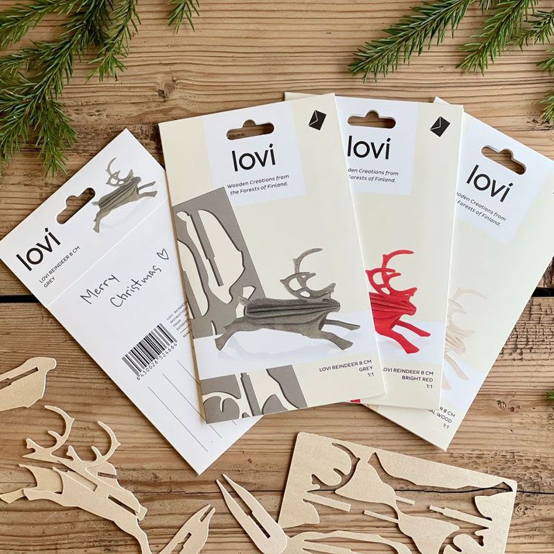 Lovi - Reinsdyr 8 cm - Grey