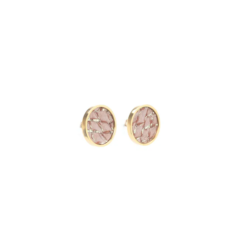 Studio EBN - Stud Earrings Gold - Pink Metallic