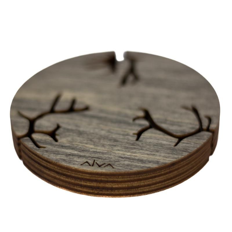 Alva - Brikker 4-pk - Reinhornmotiv mørk