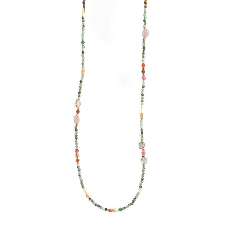 A&C - Happy Life langt kjede med halvedelstener