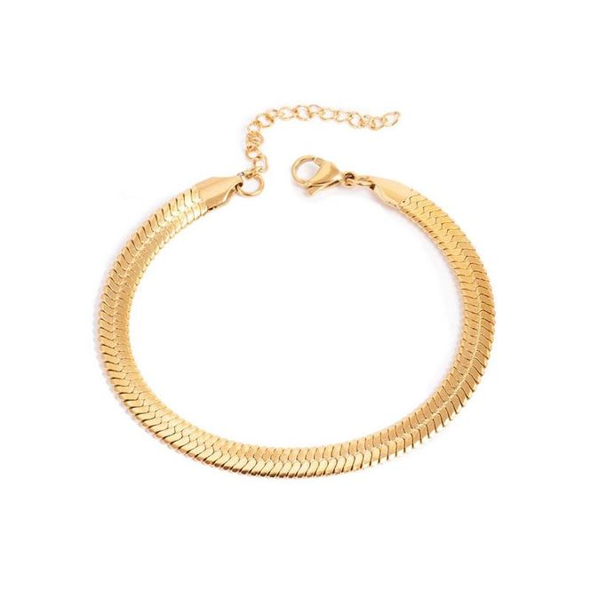 Hovedbilde A&C - Flat Snake Bracelet - Steel 14K