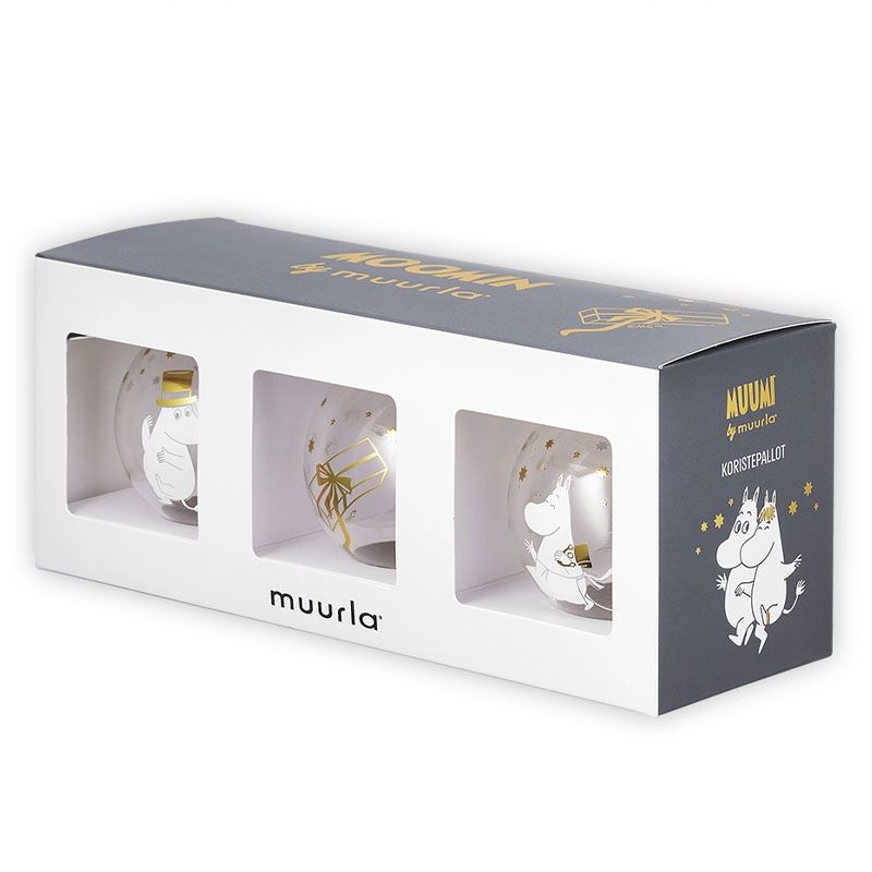 Moomin by Muurla - Dekorasjonskuler 3-pk - Sparkling stars