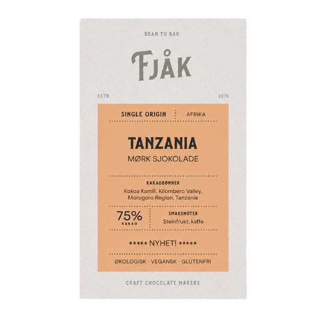 Hovedbilde Fjåk Sjokolade - Tanzania 75 % mørk sjokolade