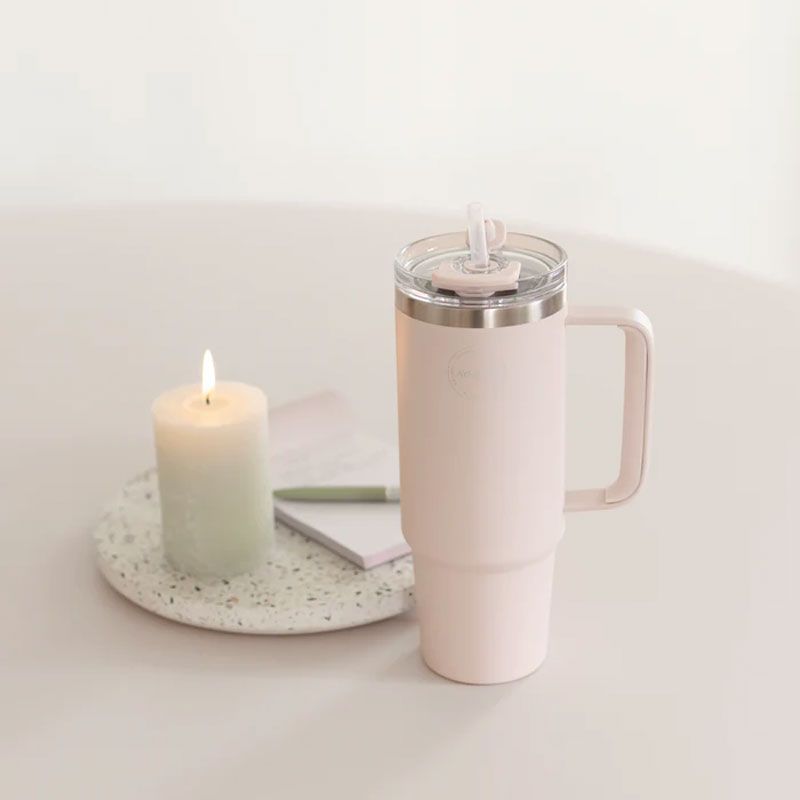 AYA&IDA - Thermo Cup with Straw 885 ml - Soft Rose