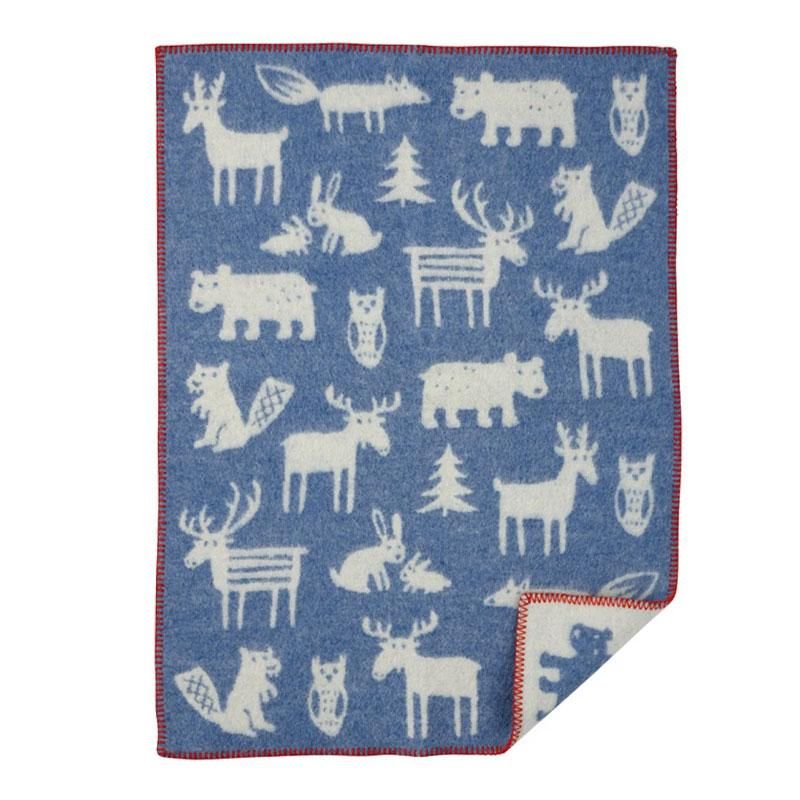 Klippan - Forest ullpledd barn - Blue
