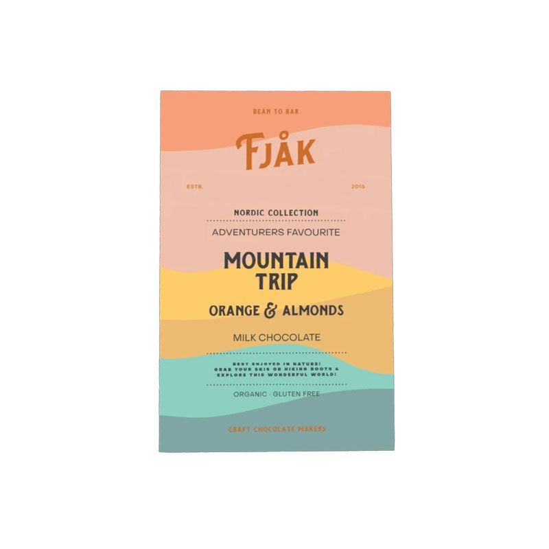 Fjåk Sjokolade - Fjelltur Appelsin & Mandler - Melkesjokolade