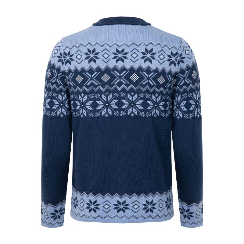 Scand. Ex. - Strikket jakke zip dame - Marineblå/støvblå